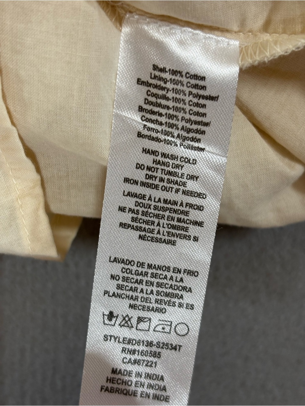 Ciebon Gale Cream Midi Dress with Navy Palm Motif cotton M - Picture 13 of 14